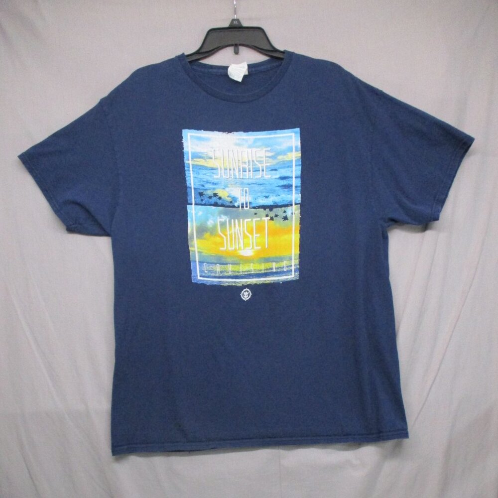 Port & Company Sunrise to Sunset Graphic Print T-Shirt Blue Size |‎ XL
